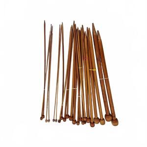 12 Pr(24) Wooden Bamboo Knitting Needles Variety of Sizes Weaving Tools Handwork